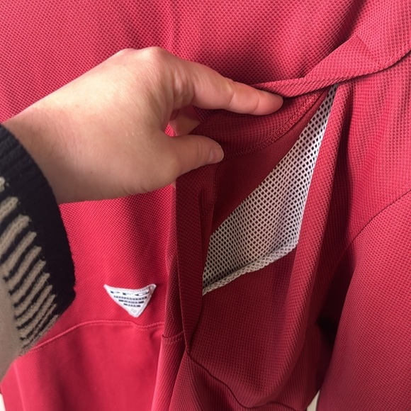 Columbia PFG Men's Red Omni-Shade Performance Perfect Cast Fishing Polo XL Tall - Picture 7 of 8